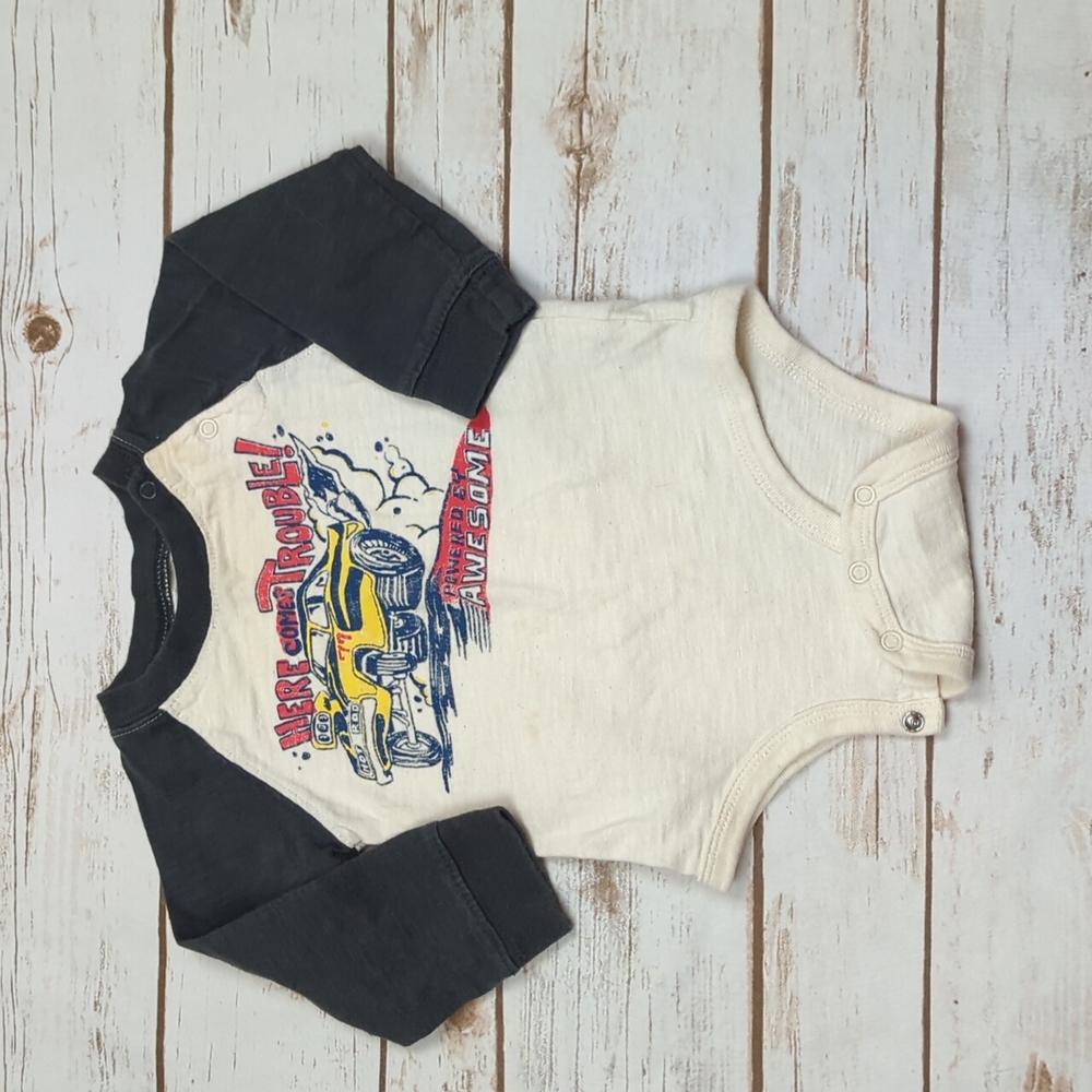Little 77 Raglan Bodysuit 6-12M